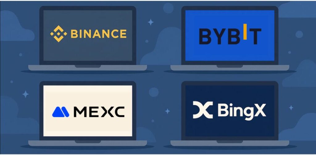 Криптобиржи Бинанс, Байбит, БингХ и Мекс